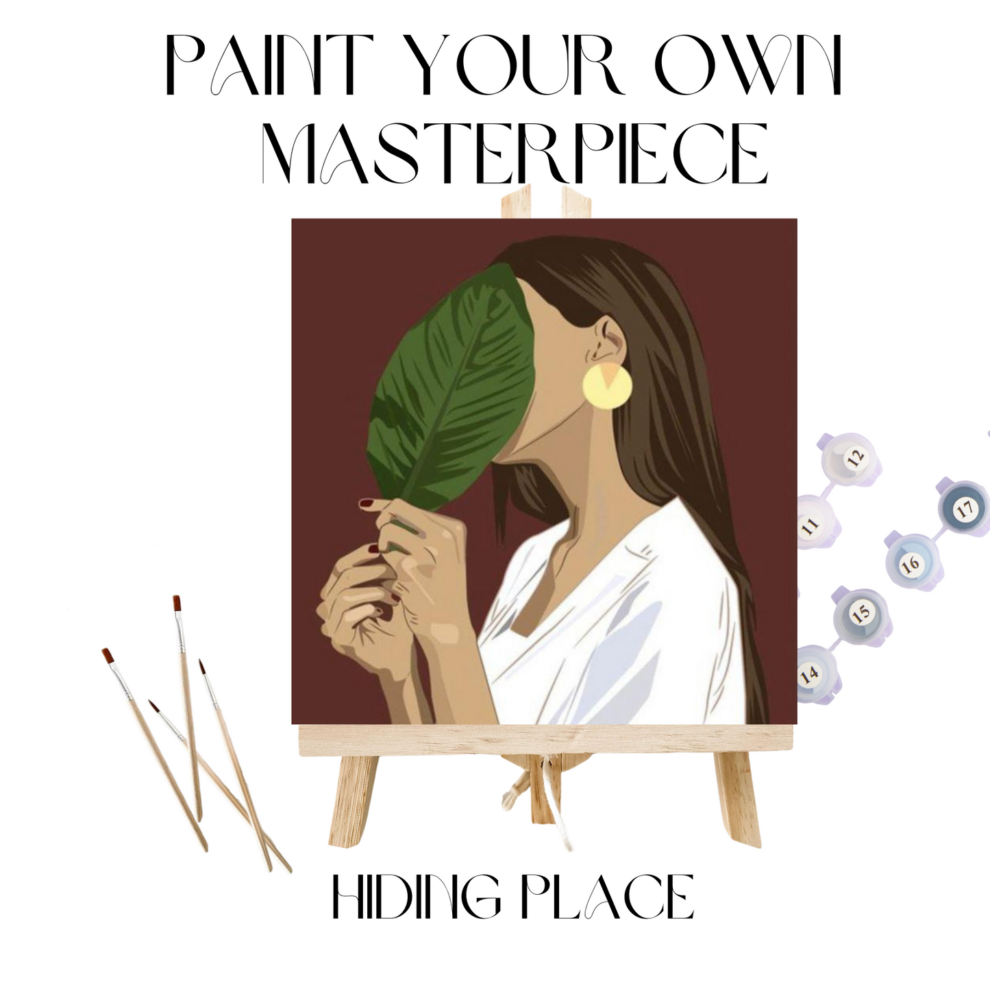 HIDING PLACE - mini paint by numbers wall art - Create Your Own Stunning Masterpiece